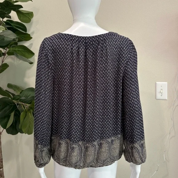Lucky Brand Sheer Crinkled Print Peasant Tunic Top Bundle Size M Long Sleeve Y2K - Picture 10 of 16